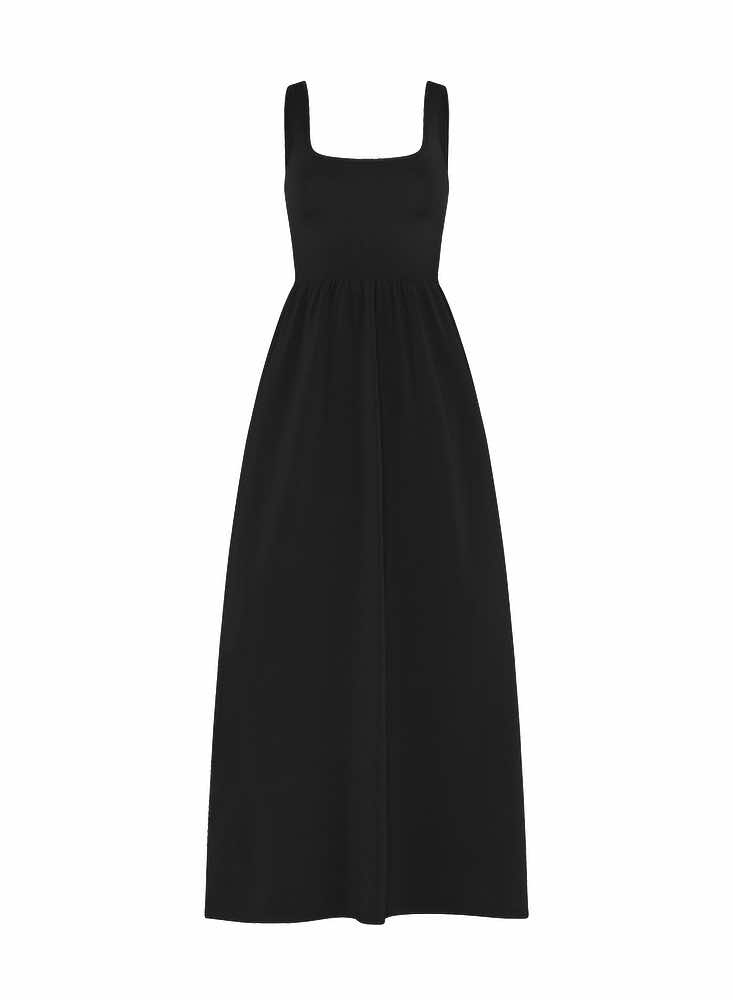 Matteau Ribbed Knit and Cotton Maxi Dress