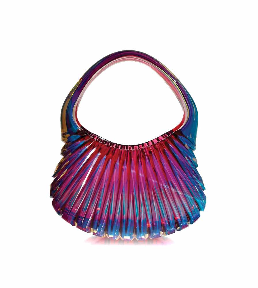 Raiffe Ghost Ruby Bag, Hand-Blown Glass, glass purse,