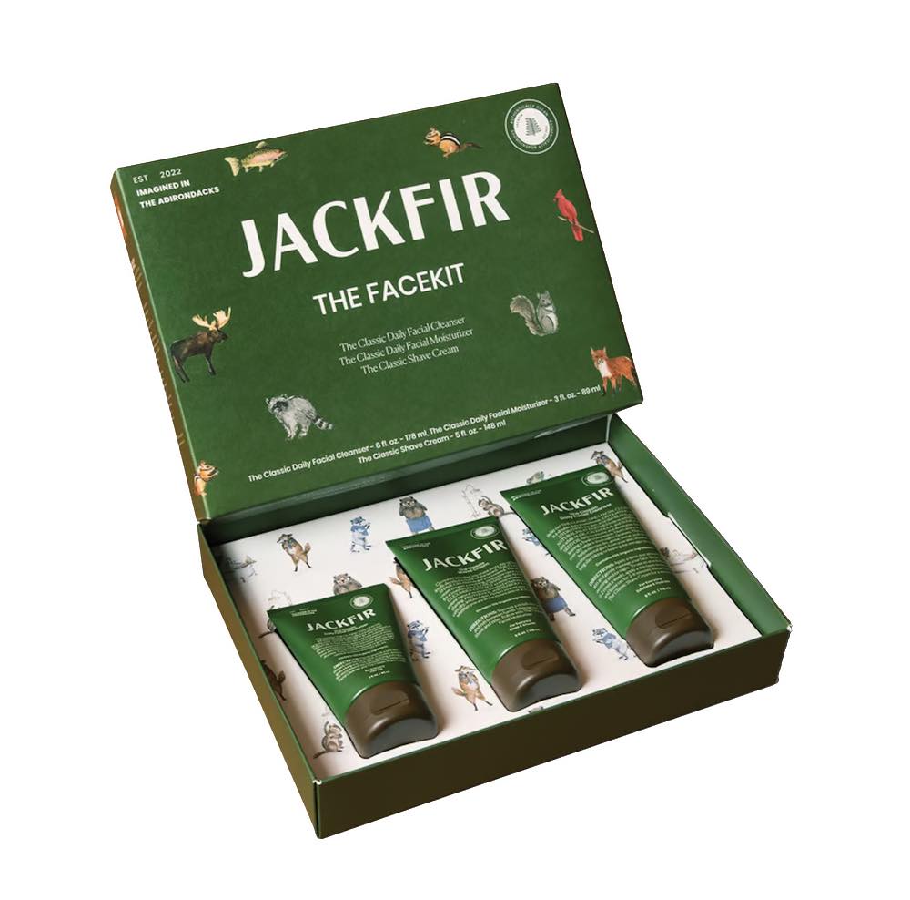 jackfir, c'est la vie july 2024, the facekit cleanser, moisturizer, shave gel