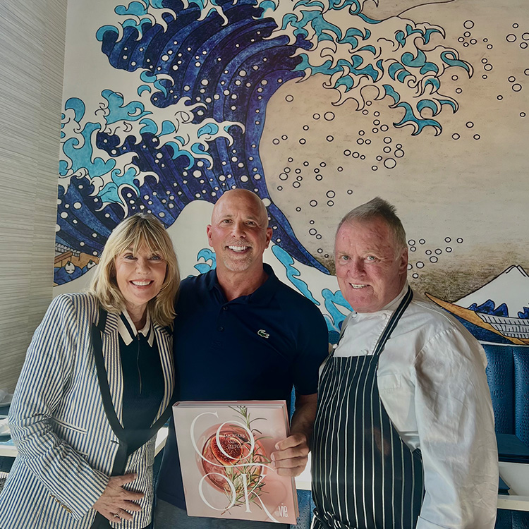 Lisa Burwell, David Richard, and Chef Tom Catherall