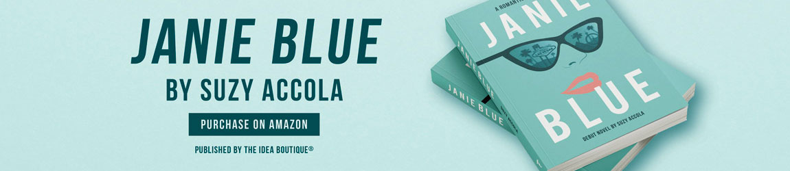 Janie Blue, Janie Blue book, Suzy Accola, janie blue banner ad